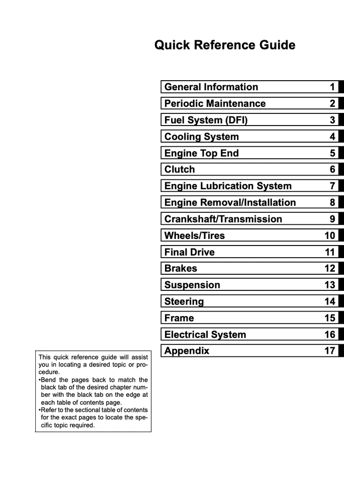 Kawasaki Ninja ZX-10R 2008 manual de servicio de motocicleta Foto 2 de 4
