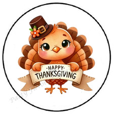 HAPPY THANKSGIVING TURKEY ENVELOPE SEALS LABELS STICKERS PARTY FAVORS
