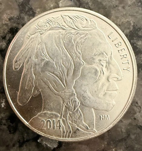 2014 Indian Head Buffalo Bullion Vtg .999 Pure Silver 1 Oz Ounce Coin
