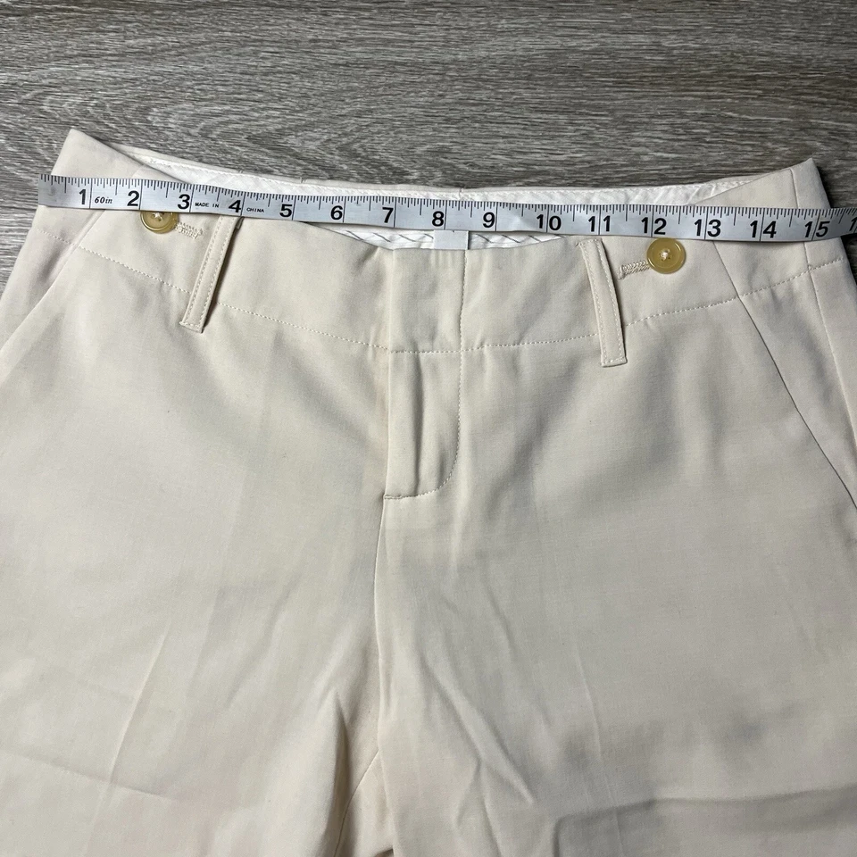 Pantalones Cortos Mujer Banana Republic Martin Fit Crema Talla 4 Lana Foto 2 de 4
