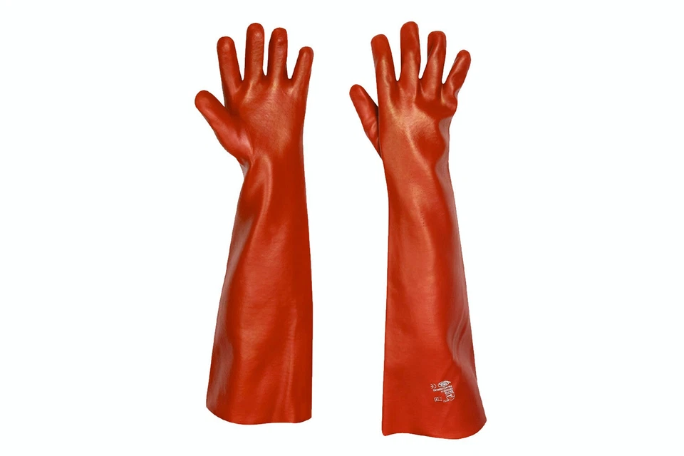 60 cm PVC Handschuh lang Handschuhe mit Ärmel (Größe 10) Arbeitshandschuhe Gummi - Bild 3 von 3