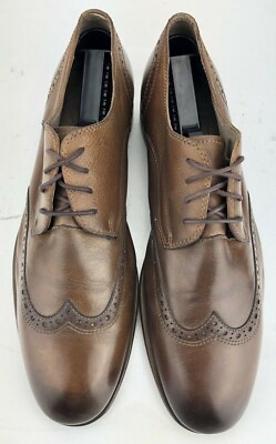 John Varvatos Luxe Leather Wingtip Oxford Shoes Mens 10M Dark Brown Casual Dress John Varvatos Star USA Luxe Oxford Dress Shoes Wingtip Brown  main image 3
