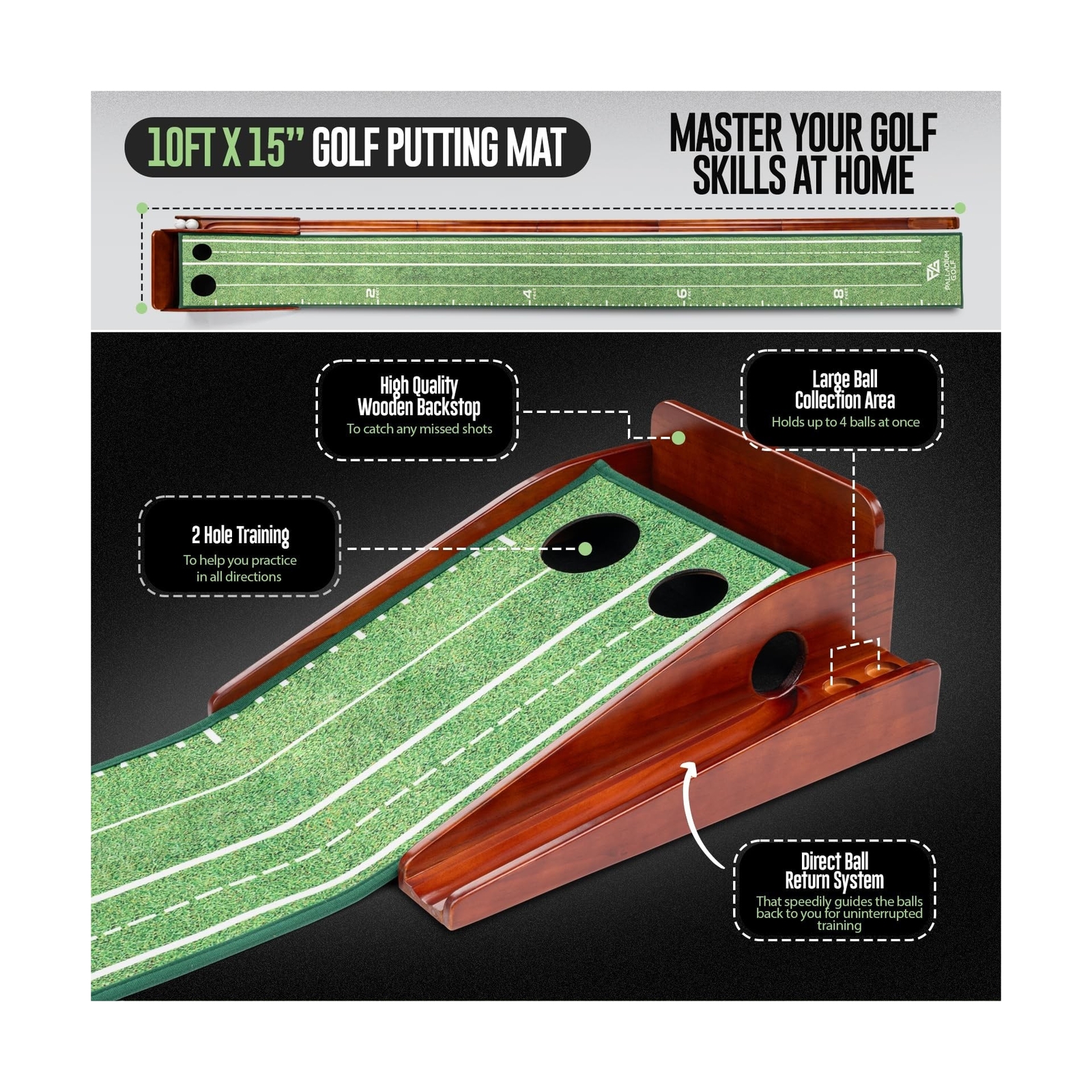 Palladium Golf Putting Mat, Men's