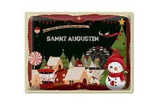 Blechschild Weihnachten Grüße aus SANKT AUGUSTIN Geschenk Deko  40x30 cm