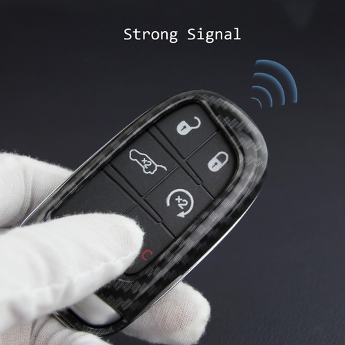 Custodia chiave intelligente auto fibra di carbonio plastica ABS per Jeep Fiat Dodge Chrysler - Foto 5 di 10