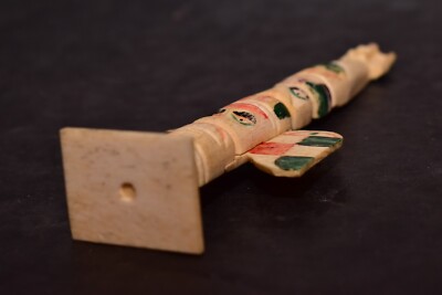 ATQ 1920s Northwest Coast Buffalo Bone Totem Pole ALASKAN ATQ 1920s Northwest Coast Buffalo Bone Totem Pole ALASKAN
