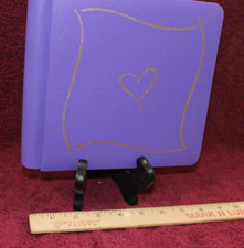 Creative Memories 7 x7 Purple Triumph Silver Heart Scrapbook Album With 12 Pages