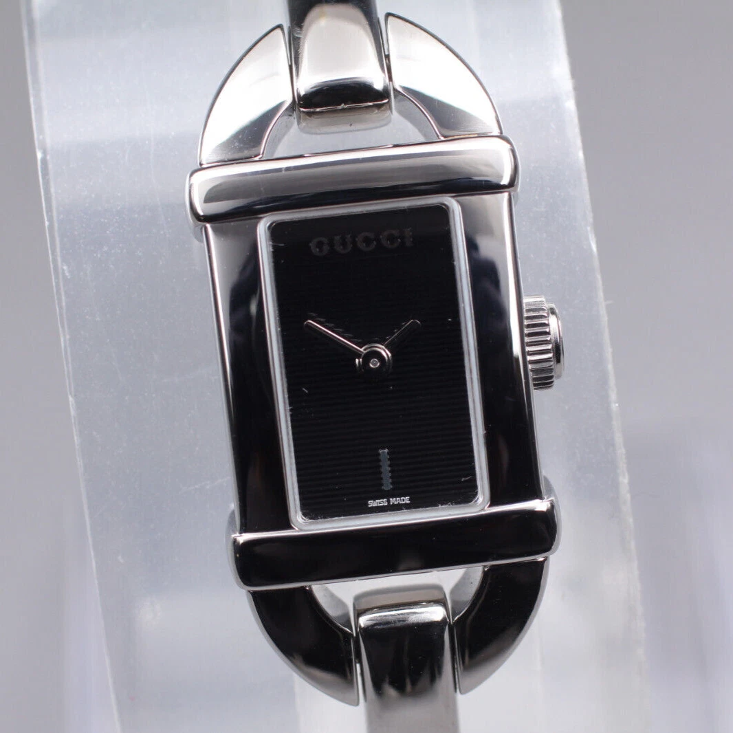 Montre femme vintage [NEUF] Gucci 6800L cadran noir quartz environ 15 cm du JAPON