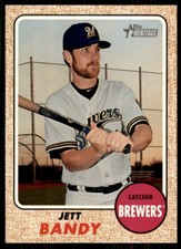 2017 Topps Heritage Jett Bandy Milwaukee Brewers #679 MLB Baseball Card