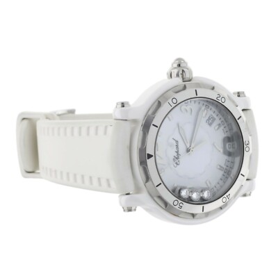 Chopard Happy Sport White Ceramic White Dial Rubber Strap Quartz