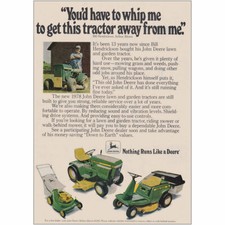 1978 John Deere: Whip Me to Get This Tractor Away Vintage Print Ad