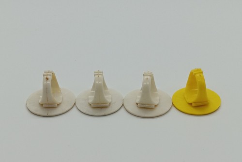Burger King Plastic Ring Lot Kurger Bing Vtg Promo 1970s 70s White Yellow Blue - Picture 7 of 8