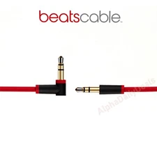 Genuine OEM Beats by Dr. Dre Replacement Red Audio Cable with 3.5mm Jack
