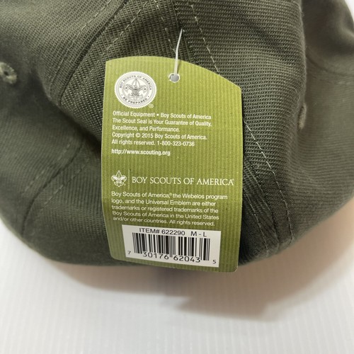 New BSA Cub Scouts Webelos Green Flex Fit Cap Stretch Fit Technology Size M L - Picture 9 of 9