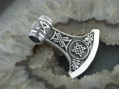 Spoo Design | Thors Hammer Mit Widder Kopf, Keltischer Wikinger Herrenschmuck | 925 Silber Anhänger