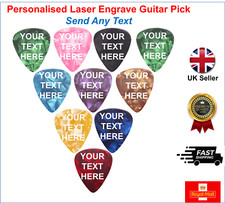 1Pc Personalised Guitar Pick Laser Engrave Plectrum Custom Text Send Any Text