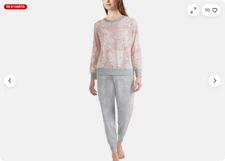 SPLENDID WOMENS 2PC PAJAMA JOGGER and CREWNECK LOUNGE SET(PINK, L)NWOT