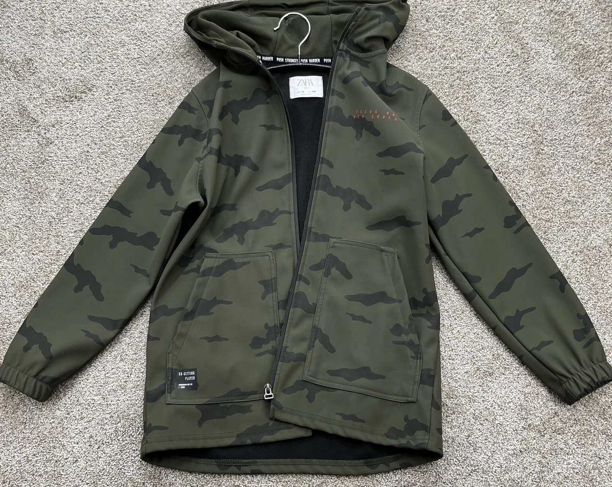 ZARA KIDS Size 10 Z Sport Hoodie Full Zip Windblocker Focus On Goals Jacket