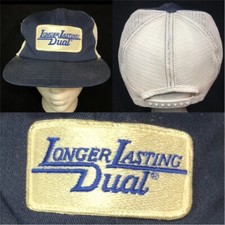 Vtg Longer Lasting Dual Mesh Trucker Snapback Hat Patch Swingster USA Cap Farm