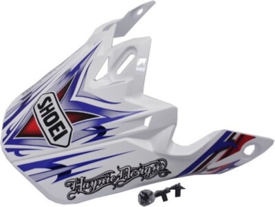 Shoei VFX-W Helm Schild / K-Dub TC-6 / Weiß-Blau-Rot Motocross Helmschild