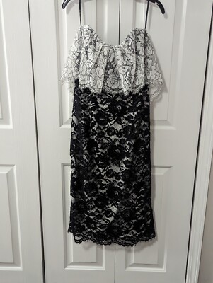 NWT Black Halo Endora Colorblock Lace Dress Size 10 | eBay