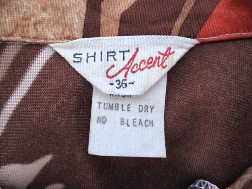 Blusa tejida de nailon geométrica psicodélica de colección años 70 cuello de daga 36 - Imagen 7 de 7
