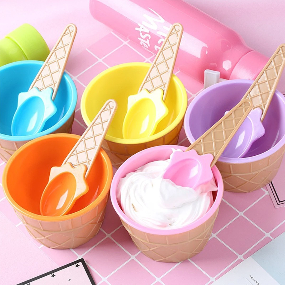 Pink ice cream bowls deals