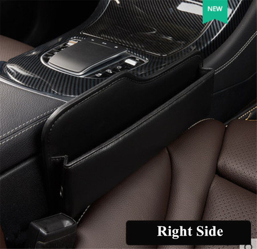 2x PU Leather Car Seat Console Gap Filler Side Organizer Pocket Tidying