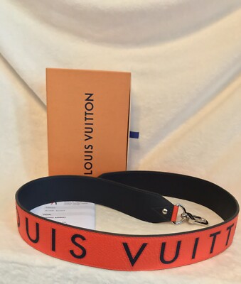 NEW LOUIS VUITTON Orange And Dark Navy Leather 45” Handbag