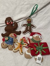 Felt Gingerbread Man Christmas Ornaments