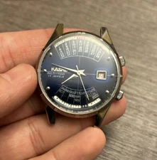 Vintage KASHO Perpetual Calendar Triple Date 17 Jewels Wind-up Swiss Mens Watch