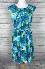 TAHARI Arthur S. Levine Womens Multicolor Cap Sleeve Bleted Stretch Dress Size 8
