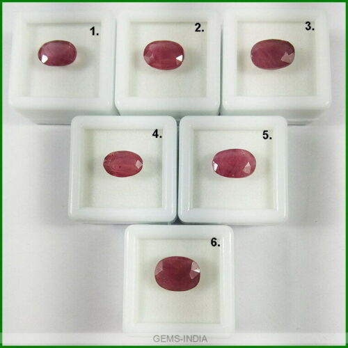 6 Pcs Natural Ruby Mozambique 24.75 Cts Oval Cut Red Loose Ring Size Gemstones - Picture 1 of 4