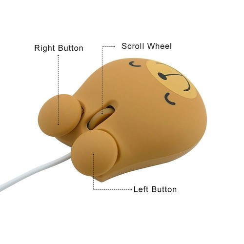 Peripherals Bear Wired Mouse 3D Animals Mause USB Optical Computer Mice - Picture 4 of 14