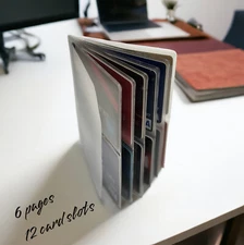 Set of 2 Heavy Duty Plastic 6 Page Hipster Wallet Inserts Side Load for Wallets