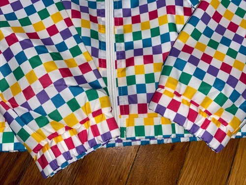 NWOT VANS Kastle Rainbow Checkered Mesh Hooded Full Zip Windbreaker Jacket Small - Picture 11 of 12