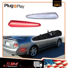 For 2000-2003 Nissan Maxima Clear Lens Red LED Rear Bumper Side Marker Lights 2x