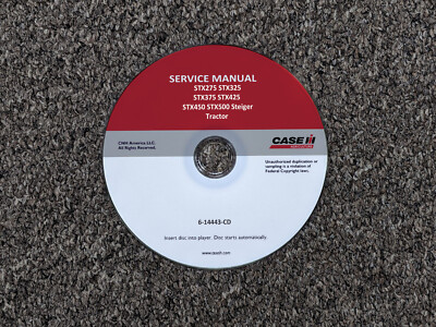 Case IH STX425 STX450 STX500 Steiger Tractors Shop Service Repair Manual CD