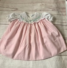 Vintage 1970  s Cherubs Smocked Dress 18 Mo