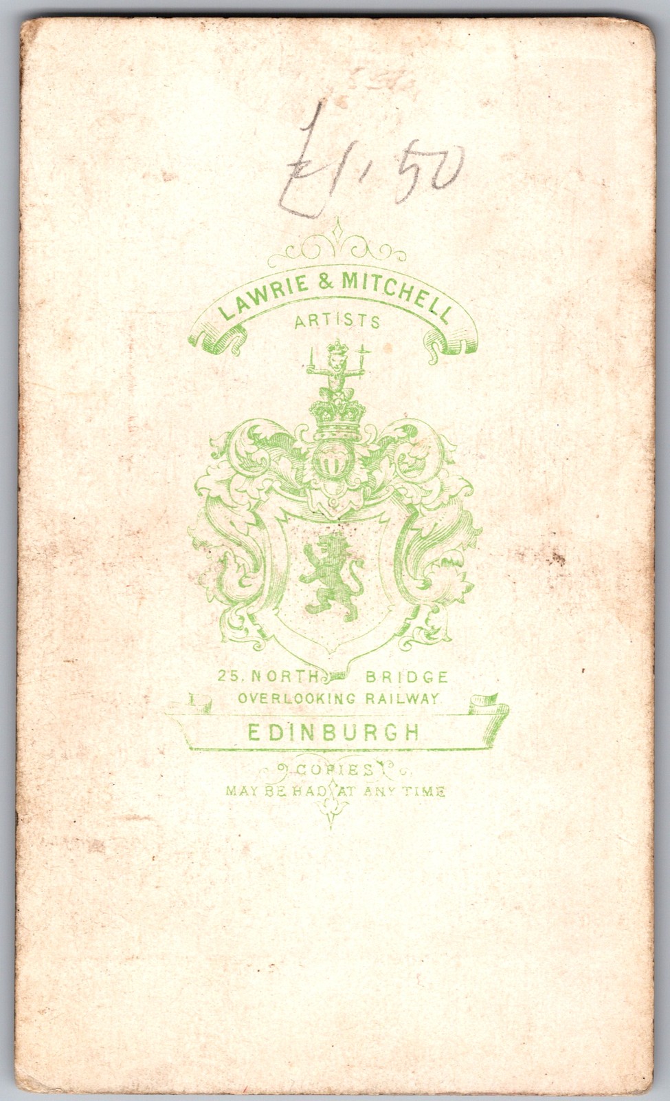 Antique CDV Circa 1860s Lawrie & Mitchell Husband and Wife Edinburgh UK — additional view