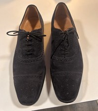 Joseph Cheaney Islington Oxford Semi Brogue in Oceano Suede size 9