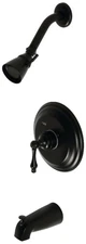 Kingston Brass KB363.AL Restoration Tub and Shower Trim Package - Black