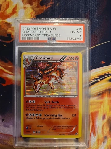 2013 Pokemon B&W Charizard Holo Legendary Treasure PSA 8