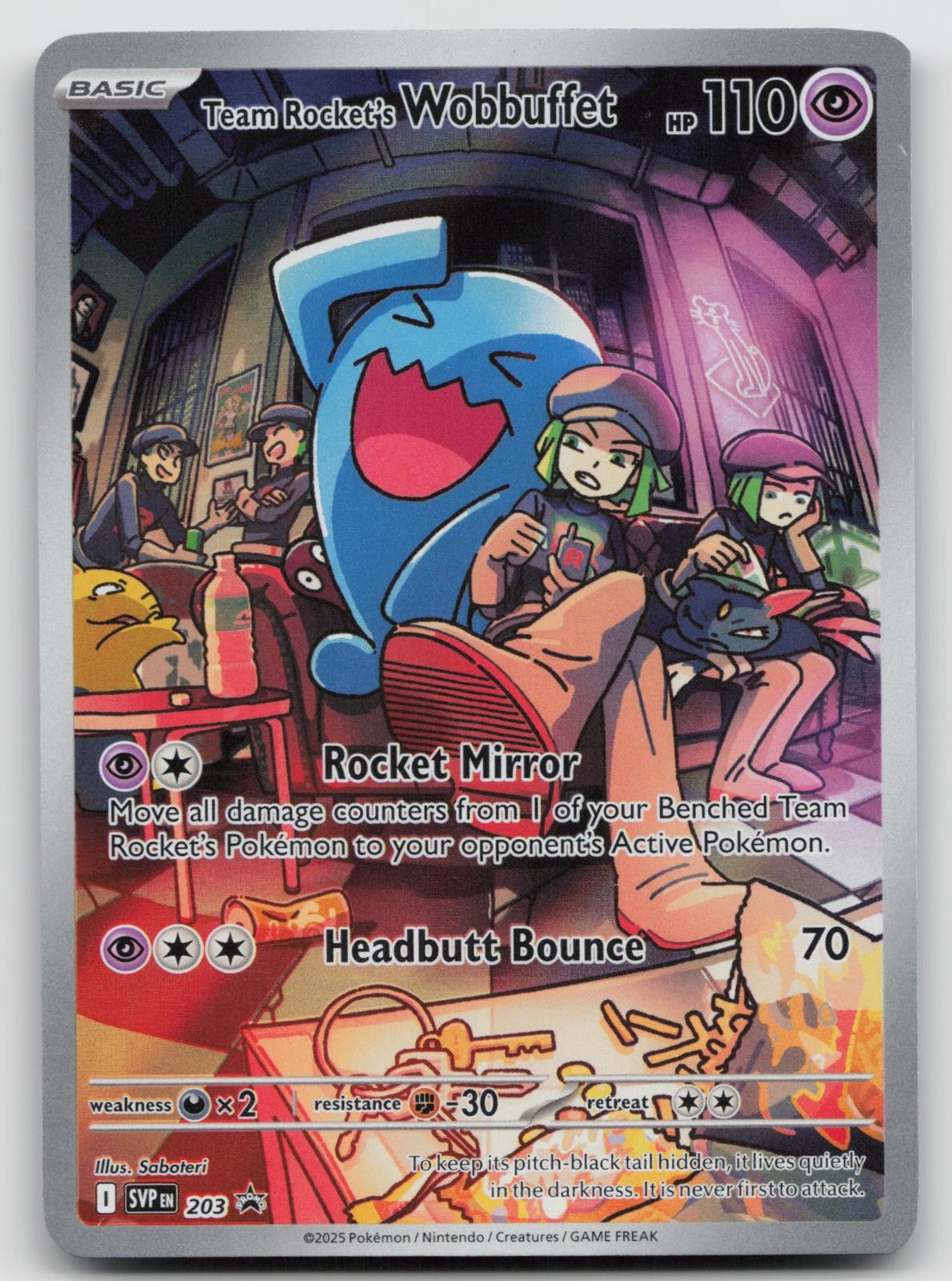 Team Rocket's Wobbuffet 203 Holo Scarlet & Violet Promo Pokemon NM 126