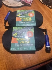 Winisok Soaker Hose Flat 2-50 FT Garden Bed Hoses Heavy Duty Water Saver