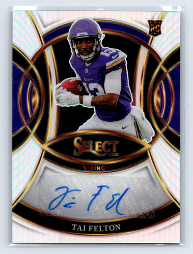 Tai Felton Rookie 2025 Panini Select Football Prizm Auto RC Vikings NFL #RSI-TFN