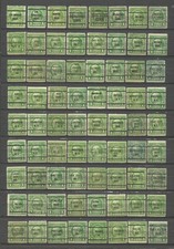 USA Precancels préoblitérés : 1 CT VERT n° 228 : 72 timbres différents
