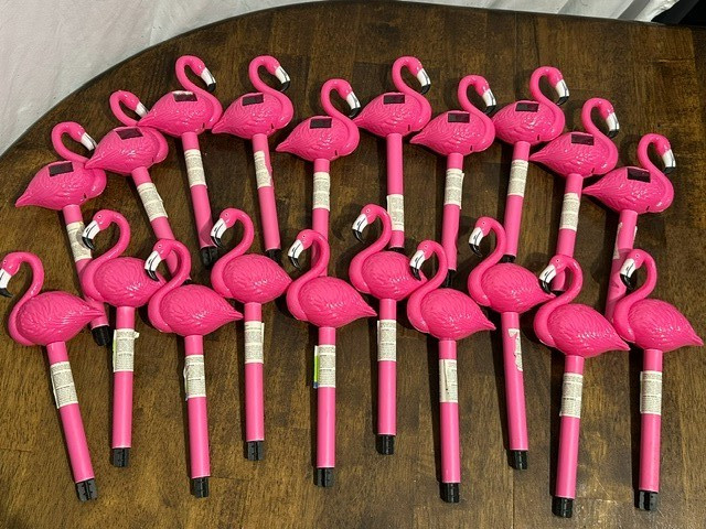 20 Pink FLAMINGO SOLAR LED LIGHT YARD STAKE Summer Garden Lawn Decoration S16