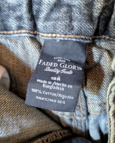 Faded Glory Denim Adjustable Waist Straight Leg Blue Jeans Boys Size 16R - Picture 3 of 5