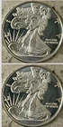 2 X 1/10 Oz Highland Mint Silver Rounds; Walking Liberty Design
